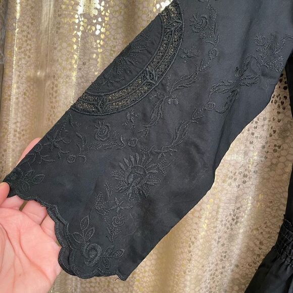 Victoria’s Secret Black Gothic Victorian Embroidered Doll Dress, Small, Size 4 N - Picture 4 of 12